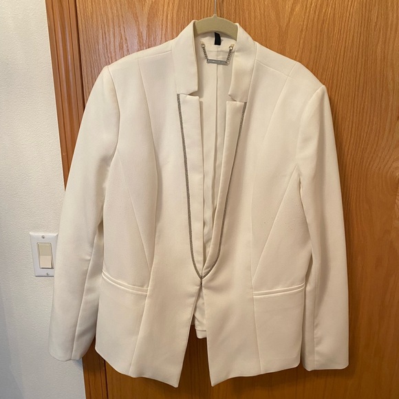White House Black Market Jackets & Blazers - Nwot! White House black market size 16 white blazer with sliver accents